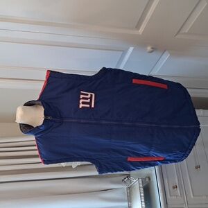NFL New York Giants Mens Full Zip Reversible Vest Blue/Red/Grey Sewn‎ Logos XL